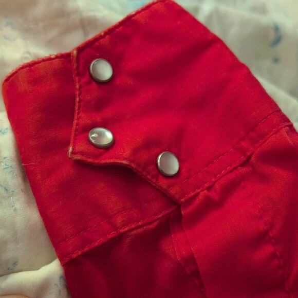Rockmount Ranch wear vintage 70s western red‎ mens pearl snaps Tru West - Picture 8 of 9